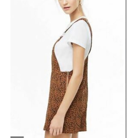 Denim Leopard Print Overall Dress - Picture 3 of 6